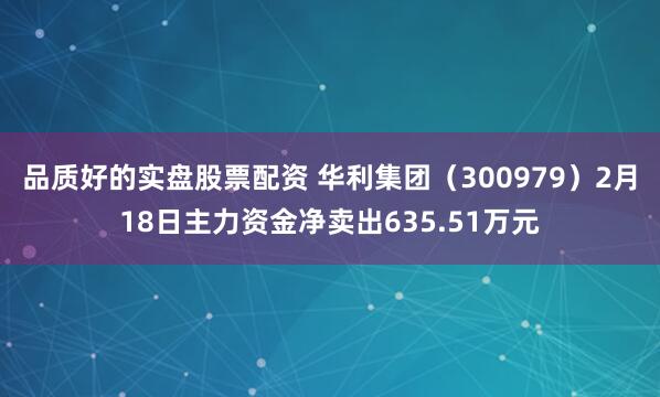 品质好的实盘股票配资 华利集团（300979）2月18日主力资金净卖出635.51万元